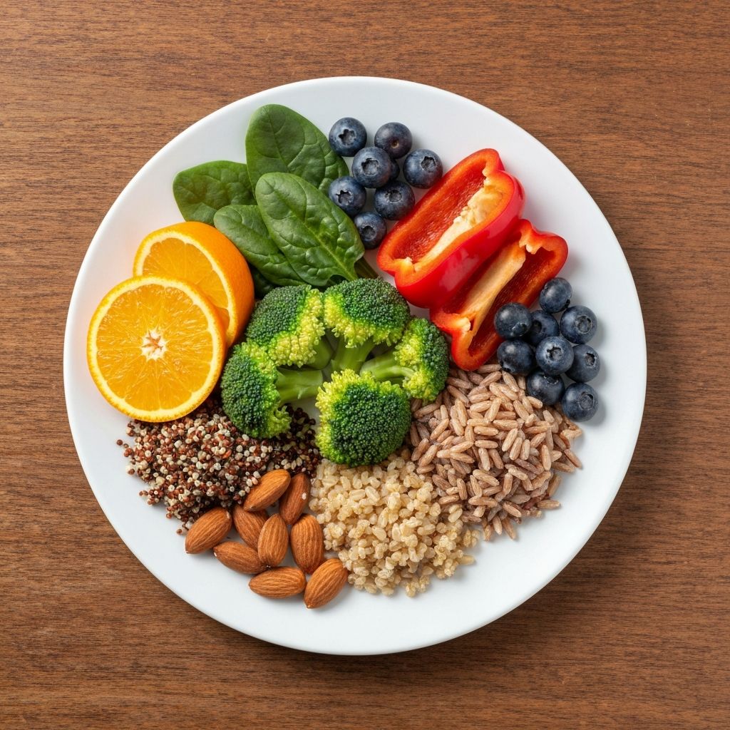 Bunte Mahlzeit mit frischen Lebensmitteln